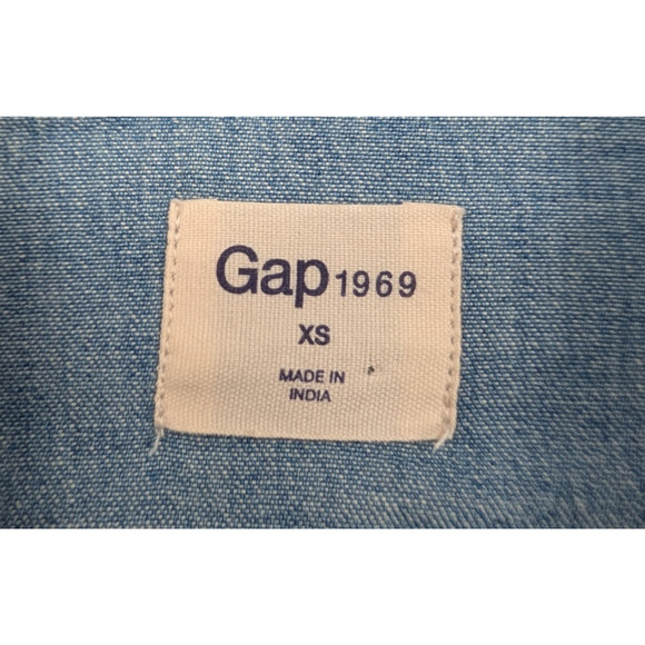 Gap Womens Pearl Snap Western Denim Shirt 100% Cotton XS Classic Cowgirl Boho - Picture 5 of 7